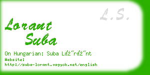 lorant suba business card